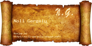 Noll Gergely névjegykártya